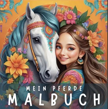 Pferde Malbuch für Mädchen ab 9 Jahren